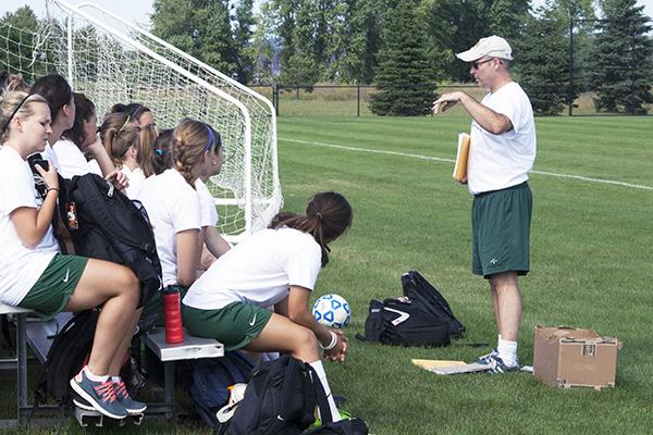 Head coach Matt Granstrand leads the women’s soccer team with experience taken from his years of playing soccer and past coaching experience. (Anthony Viola/NW)