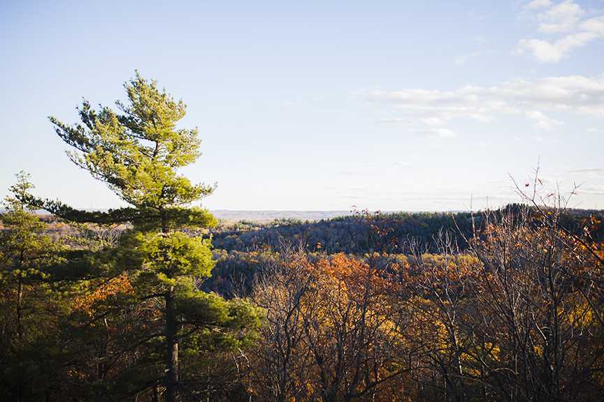 View from Mount Mesnard overlooking the Marquette Mountain ski area.