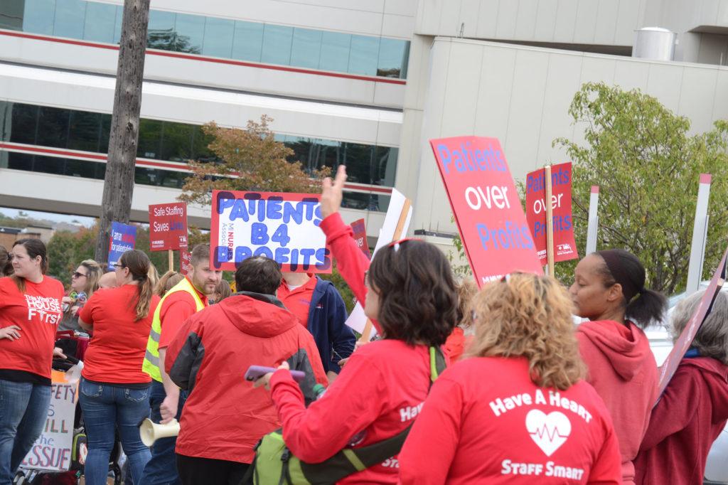 Marquette nurses march, demanding safe staffing