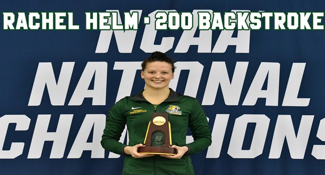 Sophomore swimmer Rachel Helm earned her second career NCAA Championship victory after placing first in the 200-yard backstroke. Helm finished first at last year’s NCAA Championship in the 100-yard backstroke.