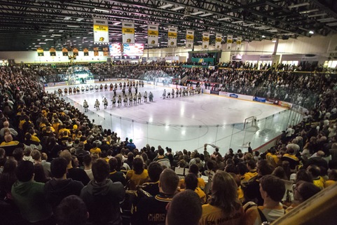 MOBILE TICKETS—The new hockey ticket system was installed so that students can get guaranteed tickets, just by a click of their phone. Photo courtesy of NMU Athletics.