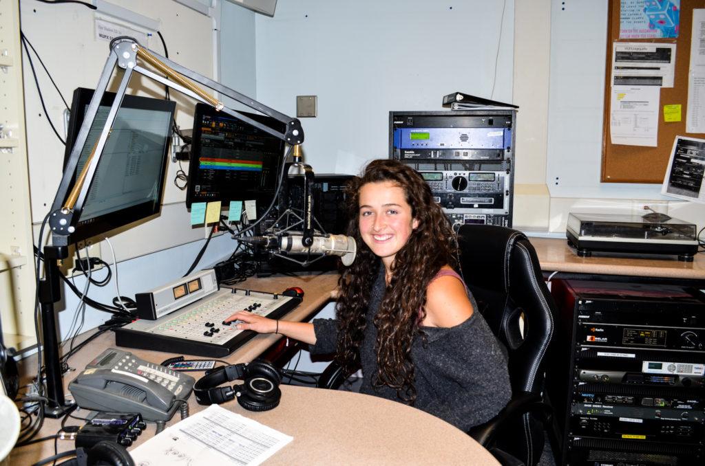 Mandy Mosely/NW
ON AIR—Niikah Hatfield, the Radio X station manager, prepares to blast some tunes on the air waves in the WUPX radio shack in McClintock with the Theater Department.
