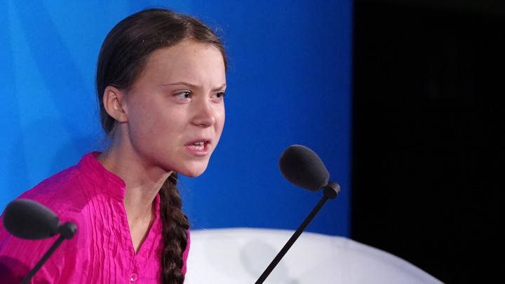 16-year-old Swedish Climate activist Greta Thunberg speaks at the 2019 United Nations Climate Action Summit at U.N. headquarters in New York City, New York, U.S., September 23, 2019. REUTERS/Carlo Allegri - HP1EF9N1AIFX9