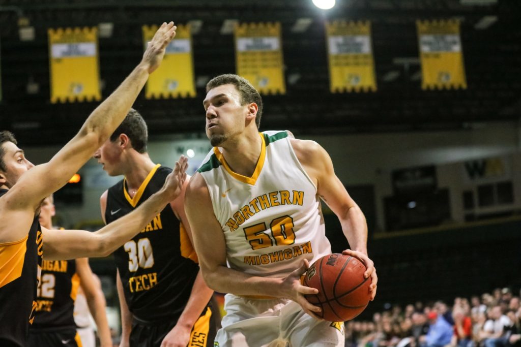 PRACTICE PAWS-E—Most NMU teams are currently in a pause of practices due to increased COVID-19 numbers on campus and in the community. However for Matt Majkrzak and the mens basketball team, the newly released schedule gives them hope. Photo courtesy of NMU Athletics.