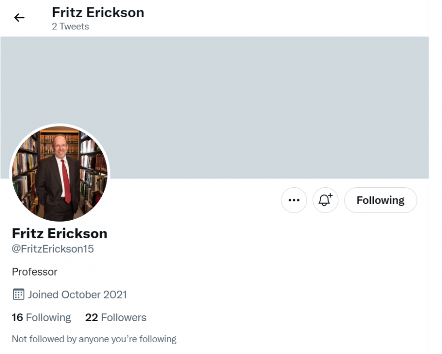 Dr. Fritz Erickson confirms Twitter account is his