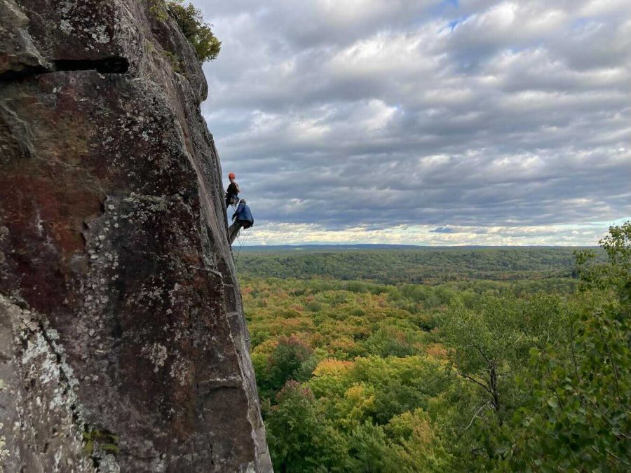 SCALING+UPWARD%E2%80%94A+pair+of+South+Superior+Climbing+Club+members+climbing+in+the+Marquette+area.+The+club+offers+plenty+of+experiences+for+those+looking+to+get+into+rock+climbing.+Photo+courtesy+of+Micah+Carroll.