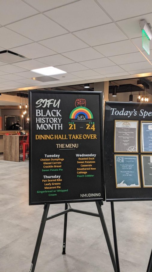 SOUL FOOD - Social Justice For Us created a soul food menu with recipes from Edna Louis for Black History Month. Each dish was served at Global in the Northern Lights Dining Hall.