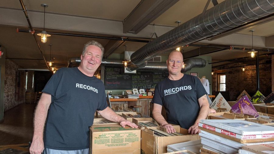 VINYL JUNKIES - Geoff Walker (left) and Jon Teichman (right) are avid collectors of vinyl, Star Wars and other vintage memorabilia. They have hosted numerous record shows in the Ore Dock Brewing Company throughout the years and hope to continue to share their love of records.