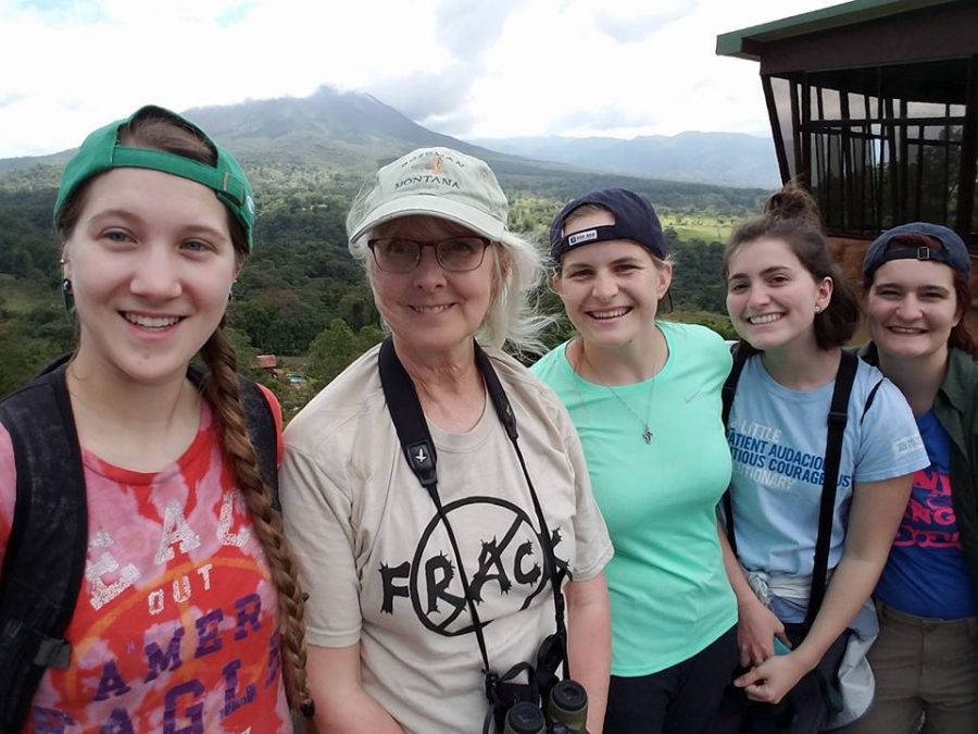 Diane Husic (second from left) travels with her students to give them hands-on research opportunities. Her current work is at the Lehigh Gap Wildlife Refuge where she and her students monitor the life coming back to the contaminated environment. 