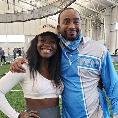 A FITTING TRIBUTE —Jayden Hill poses with former track coach Tony Made in a past photo. Hill was remembered by Made and her coaches and teammates to remember someone that wont soon be forgotten. Photo courtesy of Tony Made