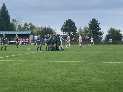 OFFENSE —  The Wildcats celebrate another goal as they beat Saginaw Valley State 4-1. The Wildcats have outscored their opponents 29-3 in their 7 wins this season.
