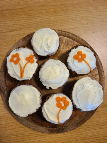 CARROT FLOWERS — A great way to decorate your carrot cake are with sliced raw carrots. For a sweeter design, you can also boil some carrots in a sugar syrup and bake them to make candied carrots.