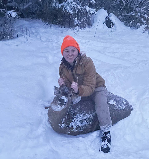 DEER SEASON - NMU student and hunter Sydney Kapp with the deer she shot this season. 