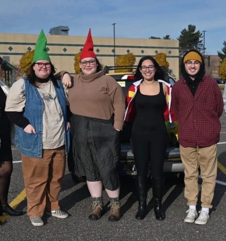 FAREWELL — From left to right, me, Ayanna Allen (assistant news editor), Katarina Rothhorn (editor in chief) and Ryley Wilcox (news writer). This photo was taken at this year’s Trunk or Treat event. 