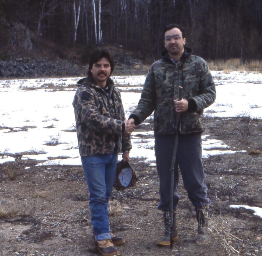 DIGGING DISCOVERY - NMU alumni Jim Paquette (left) and John Gorto (right) made the first discovery of Paleo-Indians who lived in the Great Lakes Region. Paquette will give a Northern Now webinar on his findings. 
