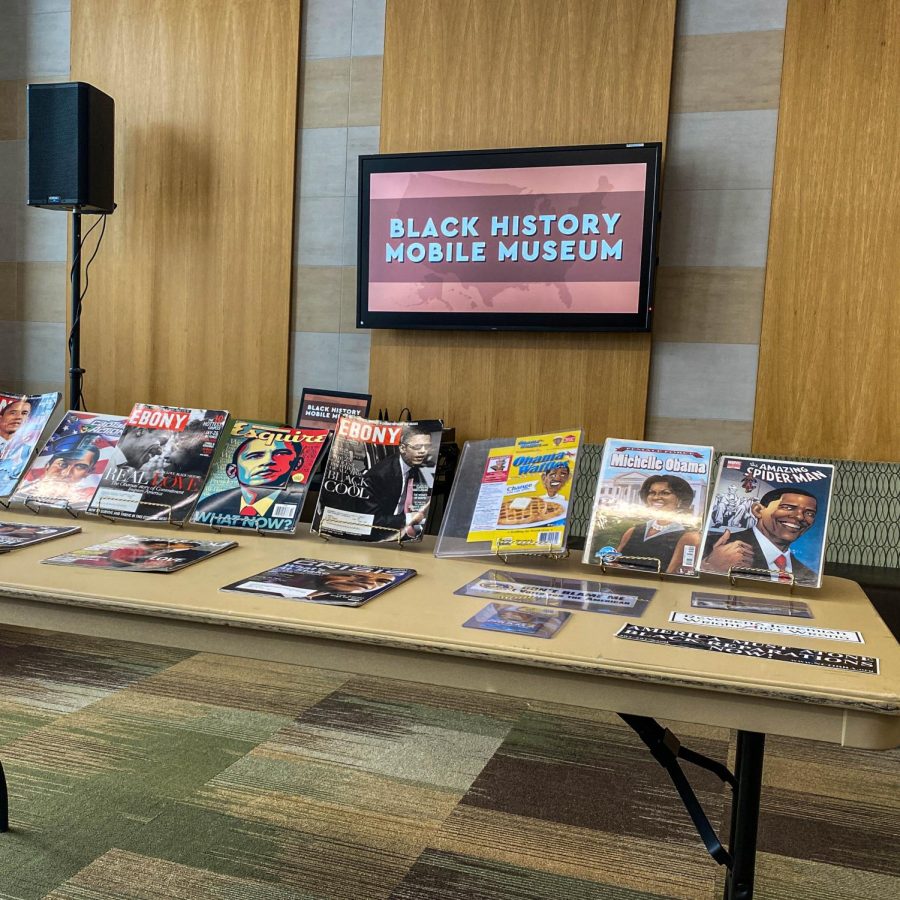MOBILE MUSEUM - The Black Student Union presented the Black history mobile museum in Jamrich Hall Feb. 9 for the campus community to engage with Black history. The museum is an over 10,000-artifact collection collected by Khalid el-Hakim, Ph.D.
