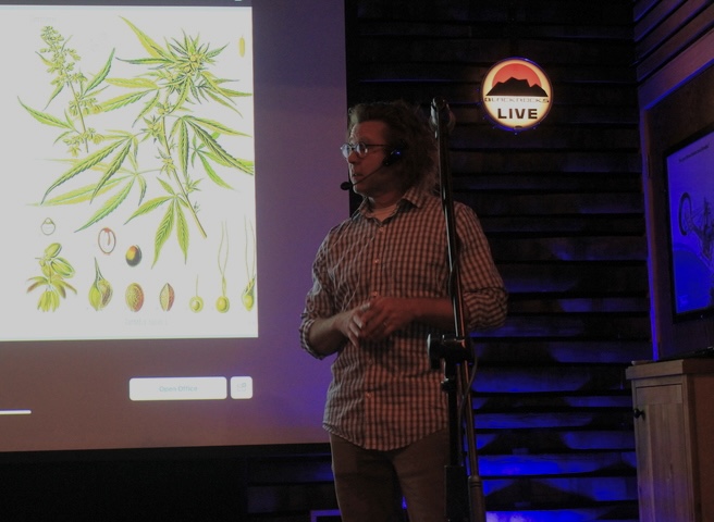 GETTING STARTED — Lex Koltowicz begins his presentation by discussing cannabis varieties.