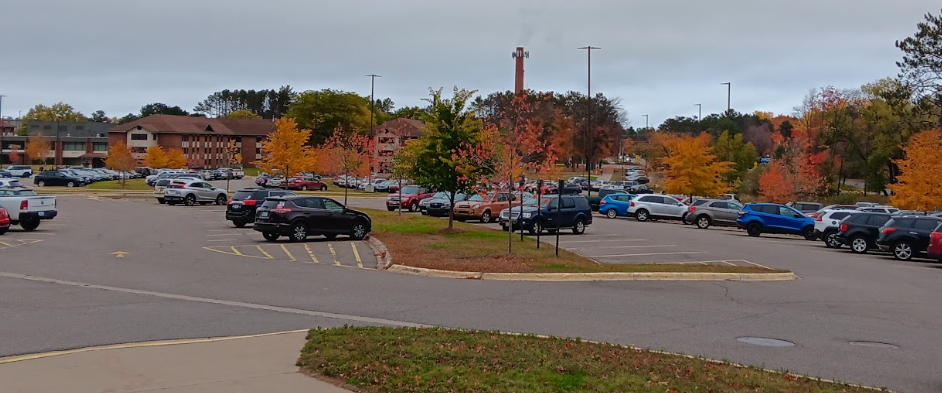 PARKING — NMU Lot 11, one of four commuter lots on campus. Ever since Lot 6 and 36 were switched to resident lots, the number of commuter spots available has been greatly reduced. 