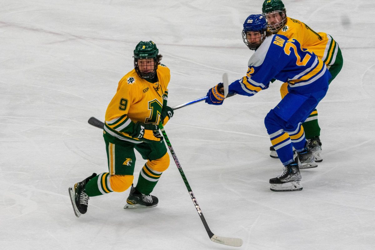 Josh Zinger is ranked third in the CCHA for assists. 