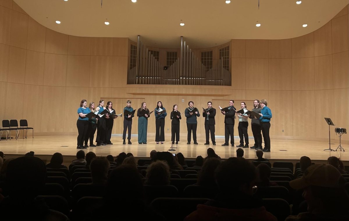 FIRST PERFORMANCE — Superior A Cappella made its debut Wednesday night with arrangements of songs such as Some Night by FUN and What Was I Made For by Billie Eilish. Photo courtesy of Sophie Laskaris.
