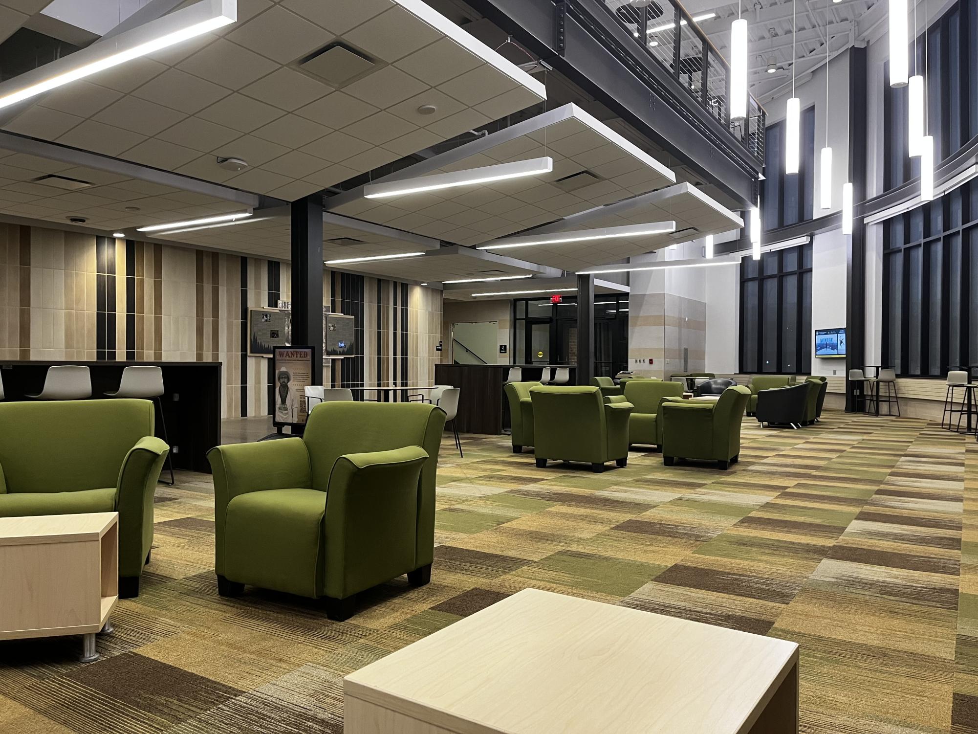 TAKING UP SPACE — The difference between college, a sitting area in Jamrich Hall used for example, and life after it.