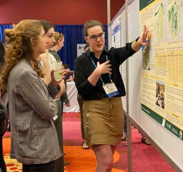 WATCH AND LEARN — Mary Kelly presents her research on the Presque Isle wetlands using LIDAR data at the Society of Wetland Scientists conference in Washington. Photo Courtesy of Mary Kelly 