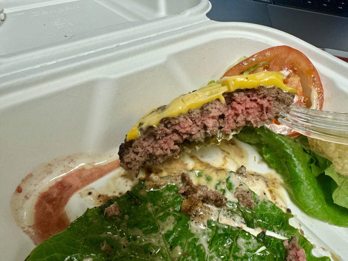 NO PINK PLEASE — This is the raw burger I received from the Wildcat Den on Friday, Oct. 16, 2024. 