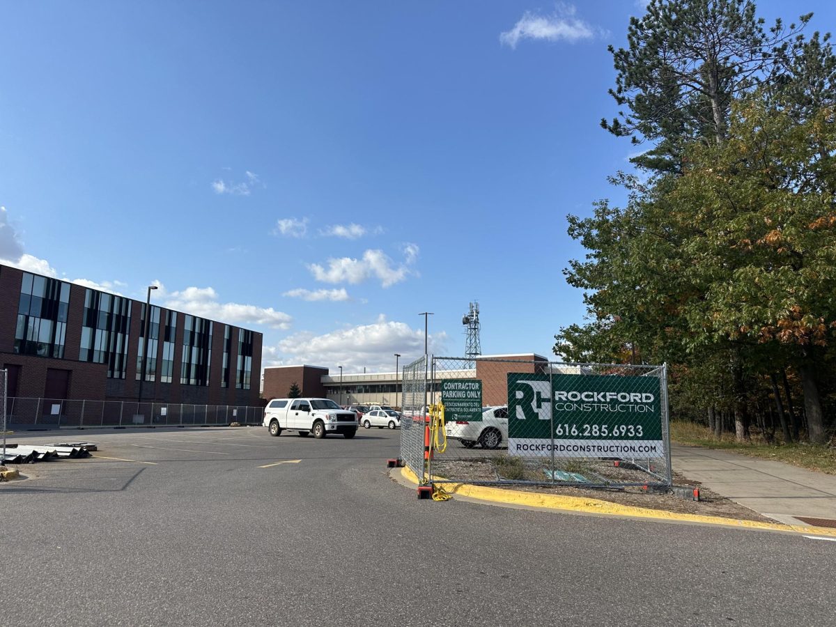 BUILDING UP - Progress on the construction of the new NMU library can be seen from the faculty lot behind Jamrich Hall. 