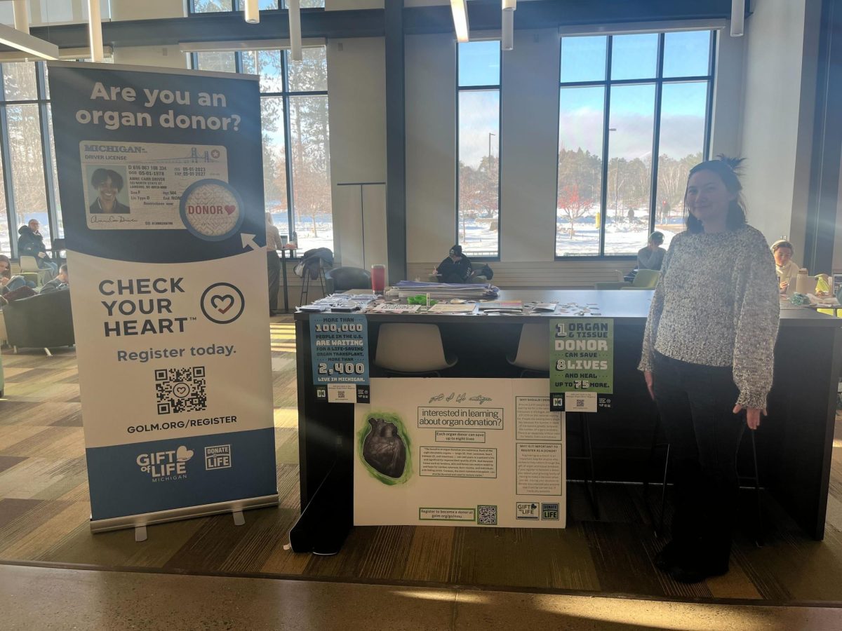 ORGAN DONATION - The NMU Student Nurses Association set up an informational display in Jamrich Hall about organ donation for the Gift of Life Campus Challenge.