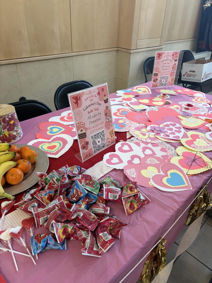 SWEETS - Upon entering Hedgcock on Valentine's Day, students were met with a variety of sweet treats and homemade Valentines. 