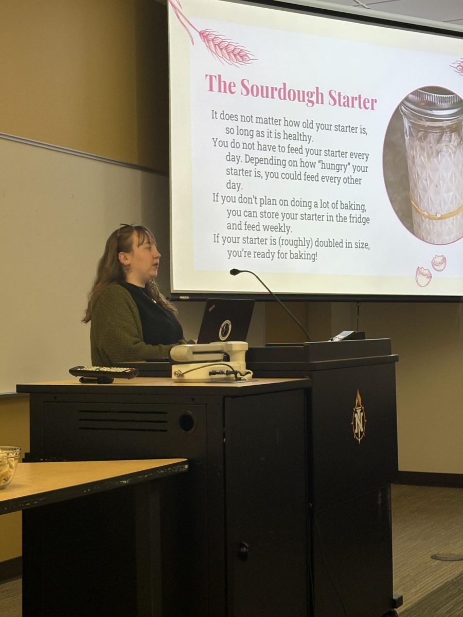 BAKING TIME — Presenter Susan Robison explains what goes into sourdough starter at a Skill Builder called, "The Wonders of Sourdough."
