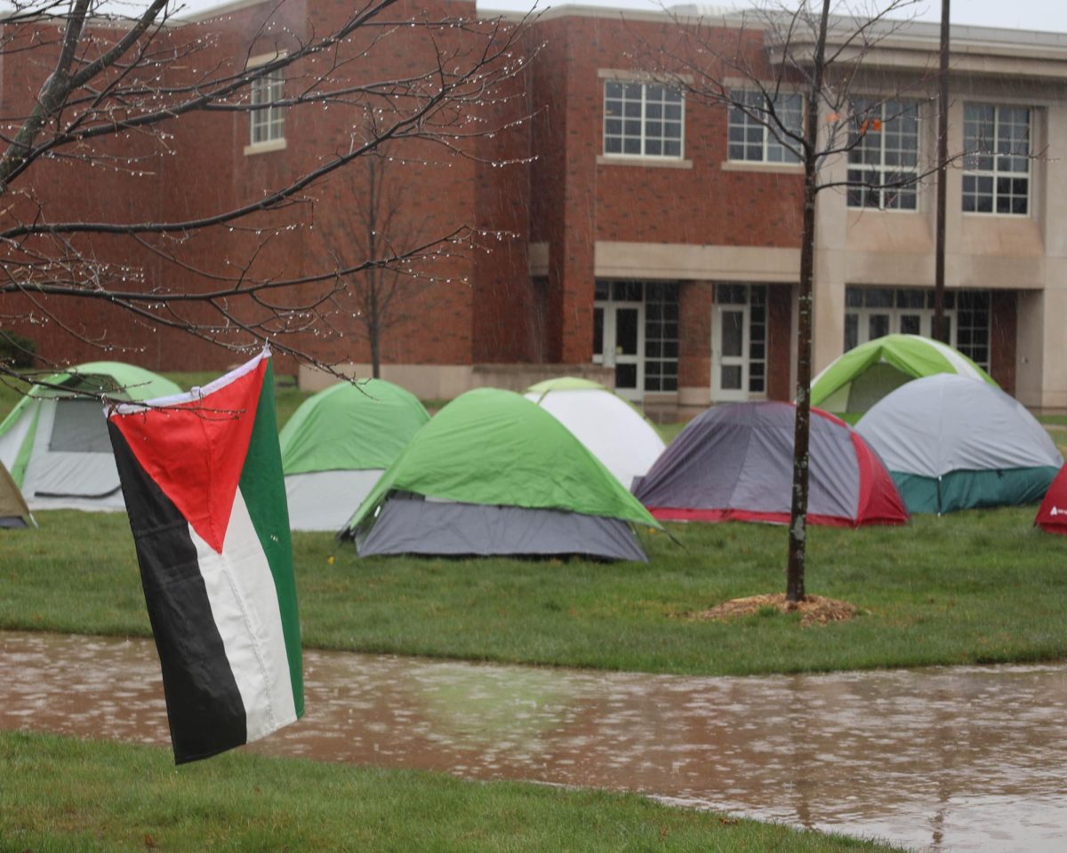 In April of 2024, students rallied to protest the Israel-Hamas war by setting up an encampment. 