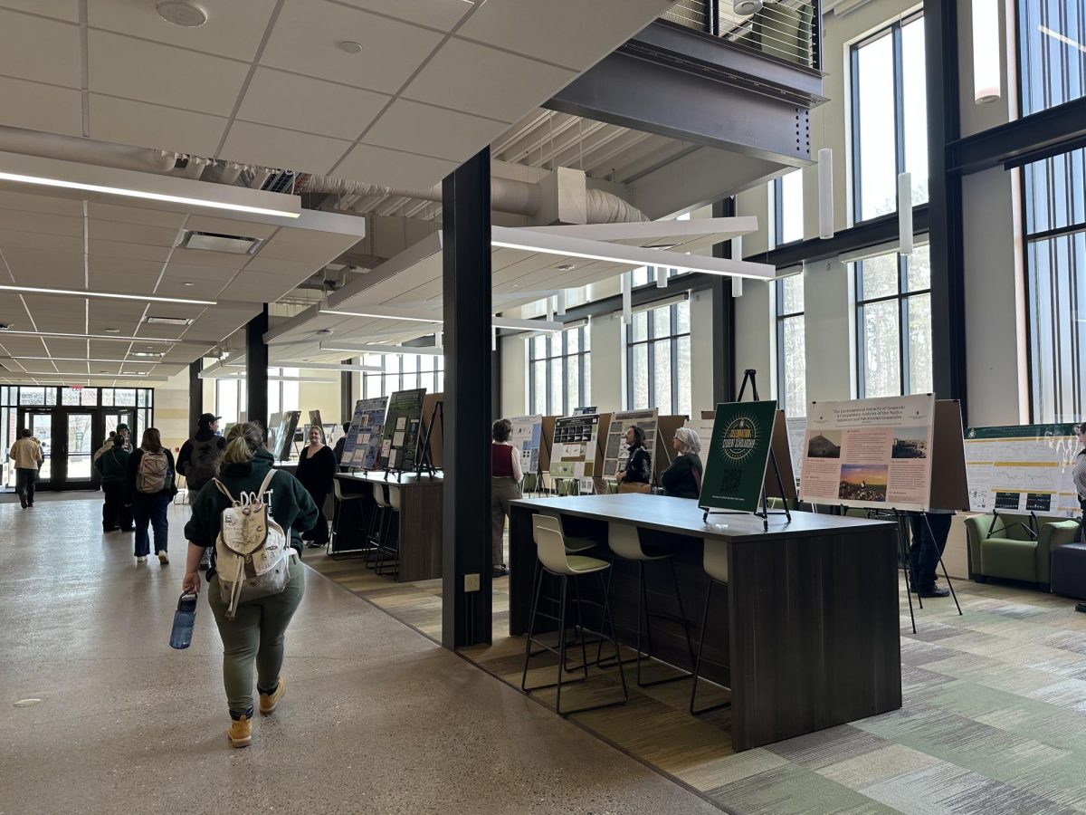 SCHOLARSHIP — Jamrich Hall was packed with students, faculty and community members eager to see the research NMU students have done this year. (Megan Voorhees/NW)