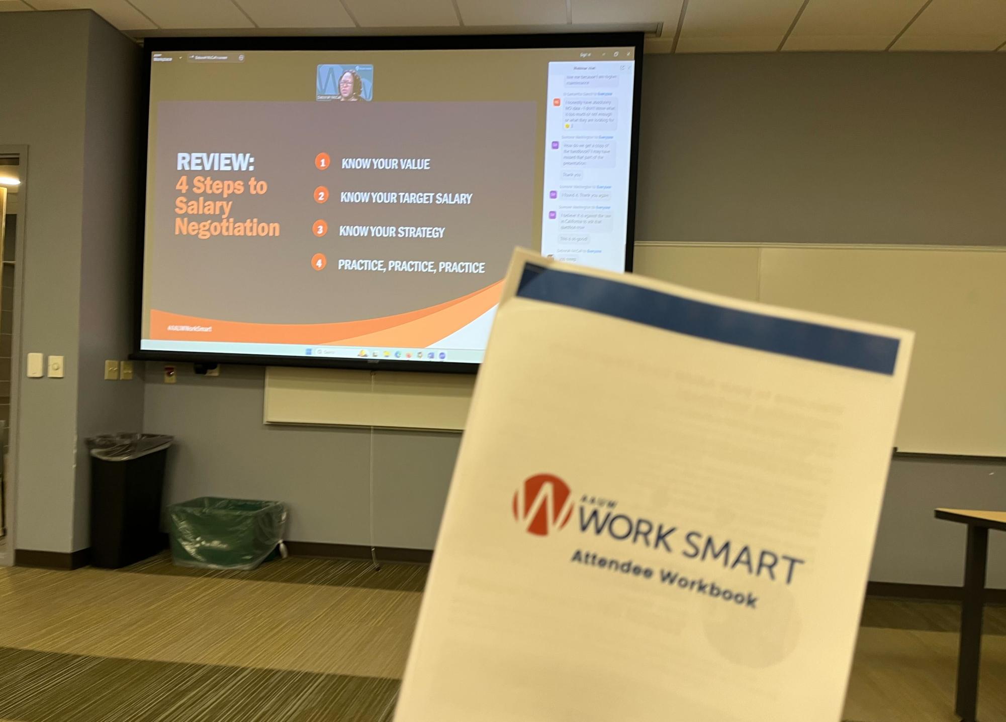 WORK SMART - Deborah McCall teaches students over Zoom about the gender pay gap and how to negotiate your worth for a better salary.